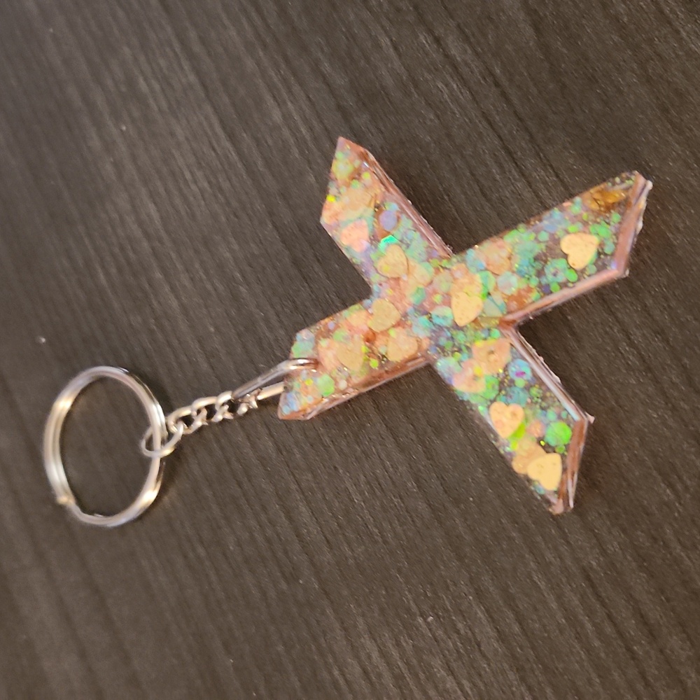 "X" Resin Keychain